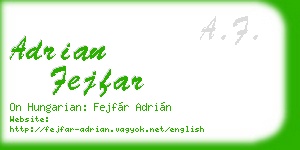 adrian fejfar business card